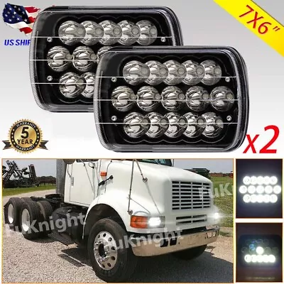 For International Harvester 4700 4800 4900 8100 7'x6  LED Headlights Hi-Lo Beam • $35.53