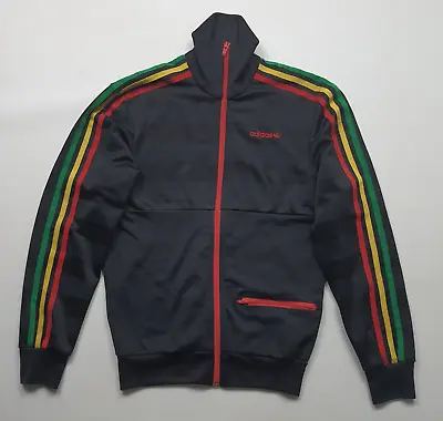 Adidas Black  Jamaica Rasta    Tracksuit Jacket Track Top Vintage Size XS • $99