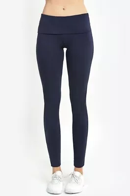 Mopas Ladies Plain Yoga Leggings (yp1003  Navy  Large) • $16.99