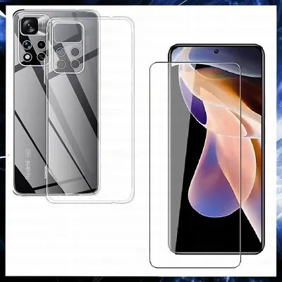 For XIAOMI REDMI NOTE 11 PRO PLUS 5G CLEAR CASE + TEMPERED GLASS PROTECTOR LCD • $9.69