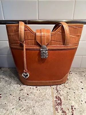 Vintage Brighton Tan Leather Bucket Shoulder Purse • $30