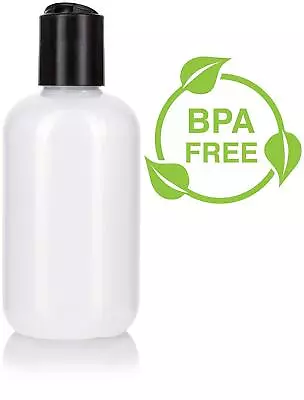 Natural Clear Plastic Squeeze LDPE Bottle With Black Disc Cap - 4 Oz / 120 Ml • $11.44