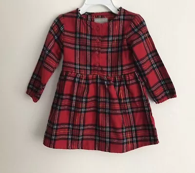 Baby Girl Red Tartan Dress 12 To 18 Mths  • £5