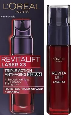 2 Boxes L’Oreal Paris Revitalift Laser X3 Triple Action Anti-Ageing Serum 2x30ml • £29.99