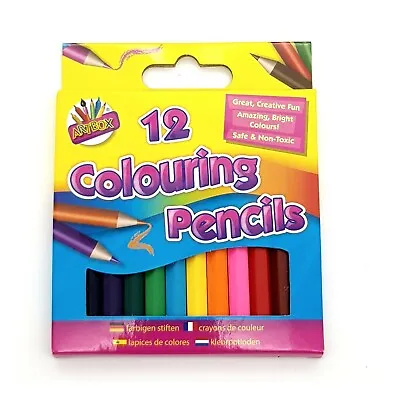 £2.39 • Buy Artbox 12 Half Size Colouring Pencils Crayons Set Pack Assorted Colours