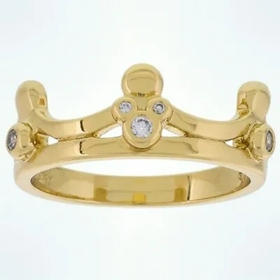 Disney Parks Authentic Mickey Mouse Icon Ring Gold Tone Princess Crown Size 6 • $19.95