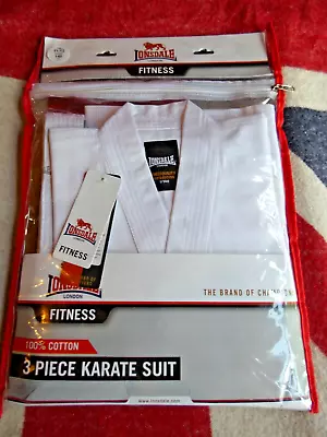 LONSDALE 3 Piece White Karate Martial Arts Suit Set 140 Cm Age 11-12 Years Kids • £15