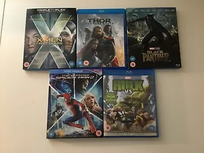 Marvel Movies Lot - 5 X Blu Rays. Spider-Man Black Panther X-Men Thor Hulk.  • £10