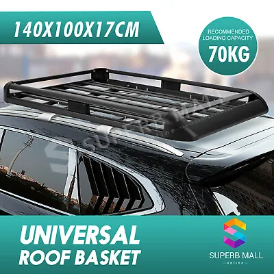 Aluminium Alloy Car Roof Rack Basket Luggage Cargo Carrier Storage Holder 70KG • $169.59