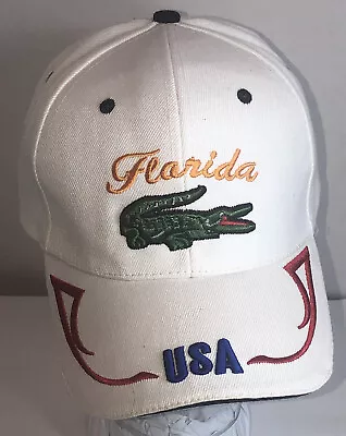 Florida Gators HAT USA White Baseball Adjustable Hook & Loop CAP GOLF BEACH • $8.75