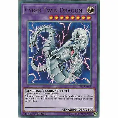 Cyber Twin Dragon LED3-EN018 1st Edition YuGiOh TCG Trading Card Game | Common • £1.20