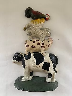 Vintage Cast Iron Stacked Farm Animal Doorstop • $15