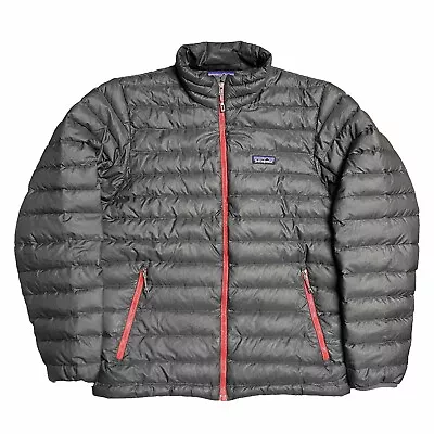 Patagonia Logo Down Sweater Jacket Light Black With Red Accent Men’s Medium • $95