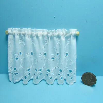 Dollhouse Miniature Tier Curtain In White Eyelet BB50702 • $7.19