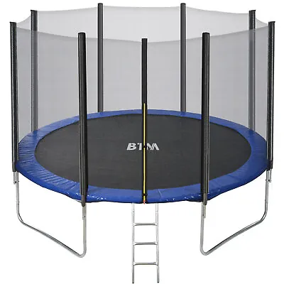 Trampoline 6ft 8ft 10ft With Enclosure Safety Net Ladder Outdoor Garden BS • £116.99