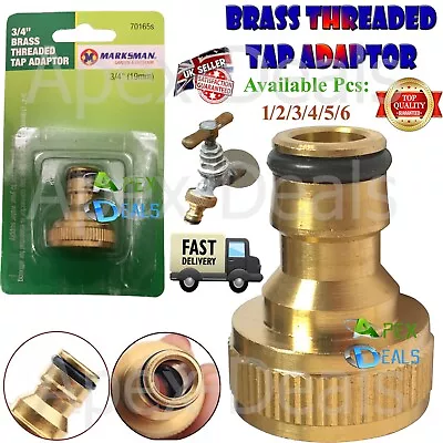 3/4  Brass Garden FAUCET Water FITTING Adaptor Threaded HOSE Tap Connector 1/6x • £3.84