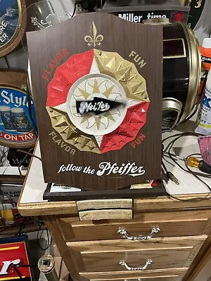 Vintage Pfeiffer Beer Sign Working Spinning Motion Sign Rare!! • $199.99