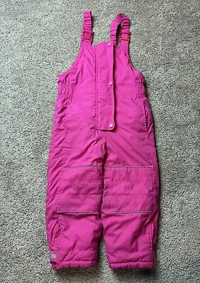 Hanna Andersson 100 4 Yrs. Girls Pink Winter Overalls / Pants Ski Snow Snowsuit • $27.99