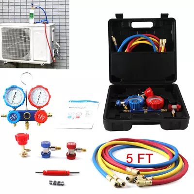 $46.63 • Buy HVAC AC A/C Manifold Gauge Set Air Vacuum Pump R134A R410A R22