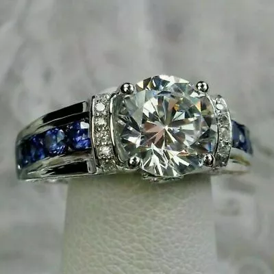 $147.91 • Buy 3 CT Round Cut Brilliant Diamond Engagement Wedding Ring In 14k White Gold Over