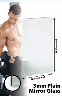 £104.99 • Buy Large Mirror Glass Gym Or Dance Studio 3mm Thick Value 6ft X 4ft 183cm X 122cm
