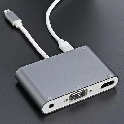 5 In 1 Lighting To HDMI VGA USB Audio Converter Adapter For IPhone IPad 6 Mini 5 • $78.99