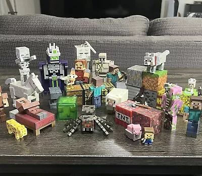 Minecraft Mixed Toy LOT Action Figures Accessories Blocks And More - 45 Pieces! • $39.98