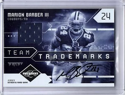 Marion Barber III 2009 Limited Team Trademarks Jersey Auto Cowboys #17 3/5 • $99.99