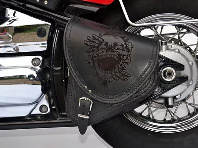 $199.95 • Buy Yamaha V-Star XVS1100 & XVS650 Custom Leather Swingarm Skull Pannier Saddle Bag