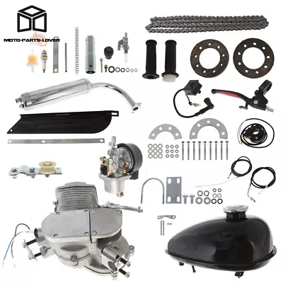 80cc 2Stroke Cycle Bike Engine Motor Petrol Gas Kit For Motorized Bicycle Silver • $97.11