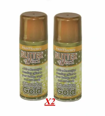 200ml Glitter Gold Effect Spray Paint Decorative Creative Art Crafts Frames Hobb • £6.75