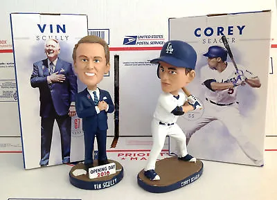 Corey Seager And Vin Scully 2016 Dodgers Stadium Exclusive Promo Bobblehead SGA • $259.95