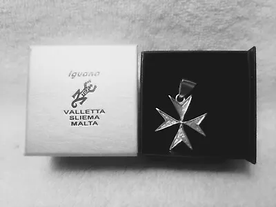 Vintage MALTESE CROSS Hallmarked 925 Sterling Silver Pendant 4 X 2.75cm BNIB • £16