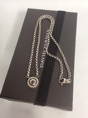 Beautiful David Yurman Sterling Silver 925 14K Amethyst Pendant Necklace • $249.99