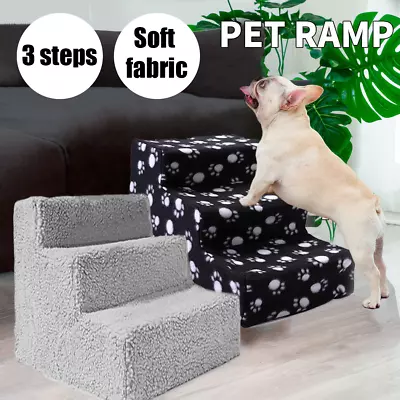 Dogs Stairs Foldable Dog Pet Ramp Adjustable Height For Bed Sofa Car 70cm*35cm • $19.99