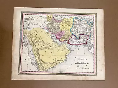 1846 Mitchell's Atlas Original  Arabia Map 14 X17  Original Hand Color • $55