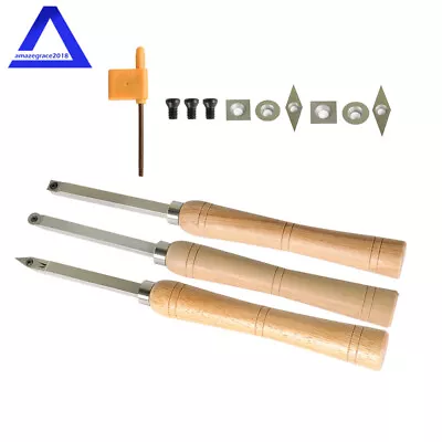 Carbide Woodturning Tool Mini Size Diamond Shape Round And Square 3 Pcs • $46.83