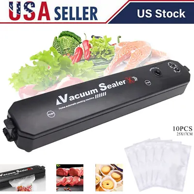 Automatic Vacuum Food Meat Sealer Manual Sealer Dry Wet Pack Machine With 10 Bag • $15.49