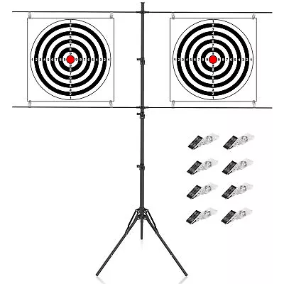 Steel Adjustable Paper Target Stand For Shooting Outdoors With 8 Metal Clips • $29.99