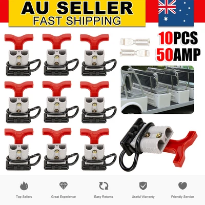 $24.65 • Buy 10PCS Anderson Style Plug 50 Amp 12V Caravan Solar T Handle Connector Terminals