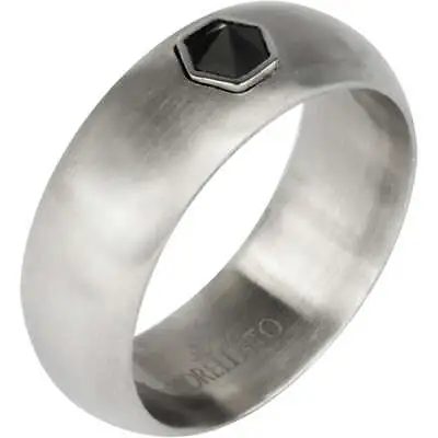 Morellato Men's Ring Size 23 Crystal Black Sailboat SAHC19023 Steel Satin • $30.28