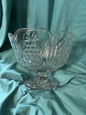 Godinger Shannon Lead Crystal Pineapple Pedestal Footed Centerpiece Bowl • $29.29