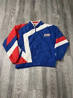 VTG New York Giants Jacket Mens Large Starter Windbreaker Coaches Style Star NFL • $85