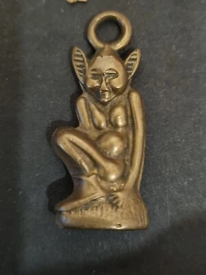£30 • Buy Vintage Lucky PIXIE Charm BRASS CORNISH Pendant/keyring Fob/ Tamper