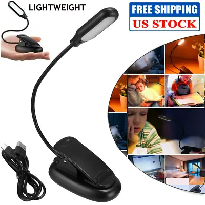 Mini LED Light Reading Lamp W/Flexible Clip Desk Table Light USB Rechargeable US • $8.89