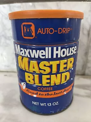 Vintage Maxwell House “Master Blend” Steel Coffee Can 13 Oz WITH LID! • $9.99