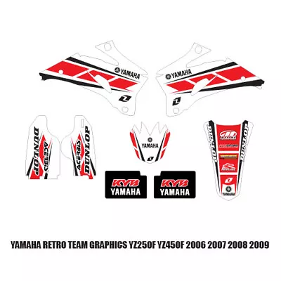 Yamaha Retro Team Graphics Yamaha Yz250f Yz450f Yzf250 Yzf 2006 2007 2008 2009 • $65.95