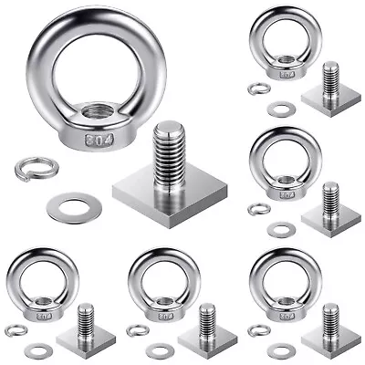 6 Sets M8 T Track Bolts Eye Bolts With Nuts 304 Stainless Steel Roof Rack T... • $31.32
