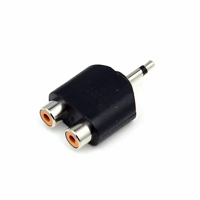 £2.25 • Buy New 3.5mm MONO Jack Male Plug To 2 Dual RCA Phono Female Socket Adapter Splitter
