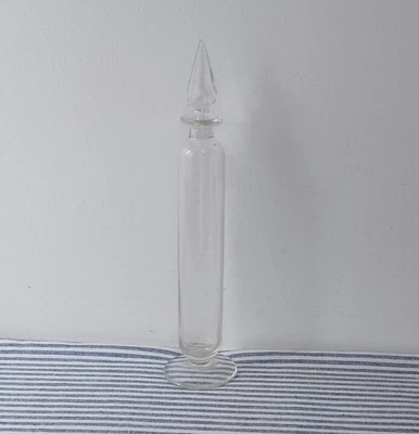 £49.99 • Buy Vintage Glass Vial With Ornate Stopper Perfume Bottle Apothecary Jar Decanter